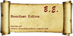 Boschan Edina névjegykártya